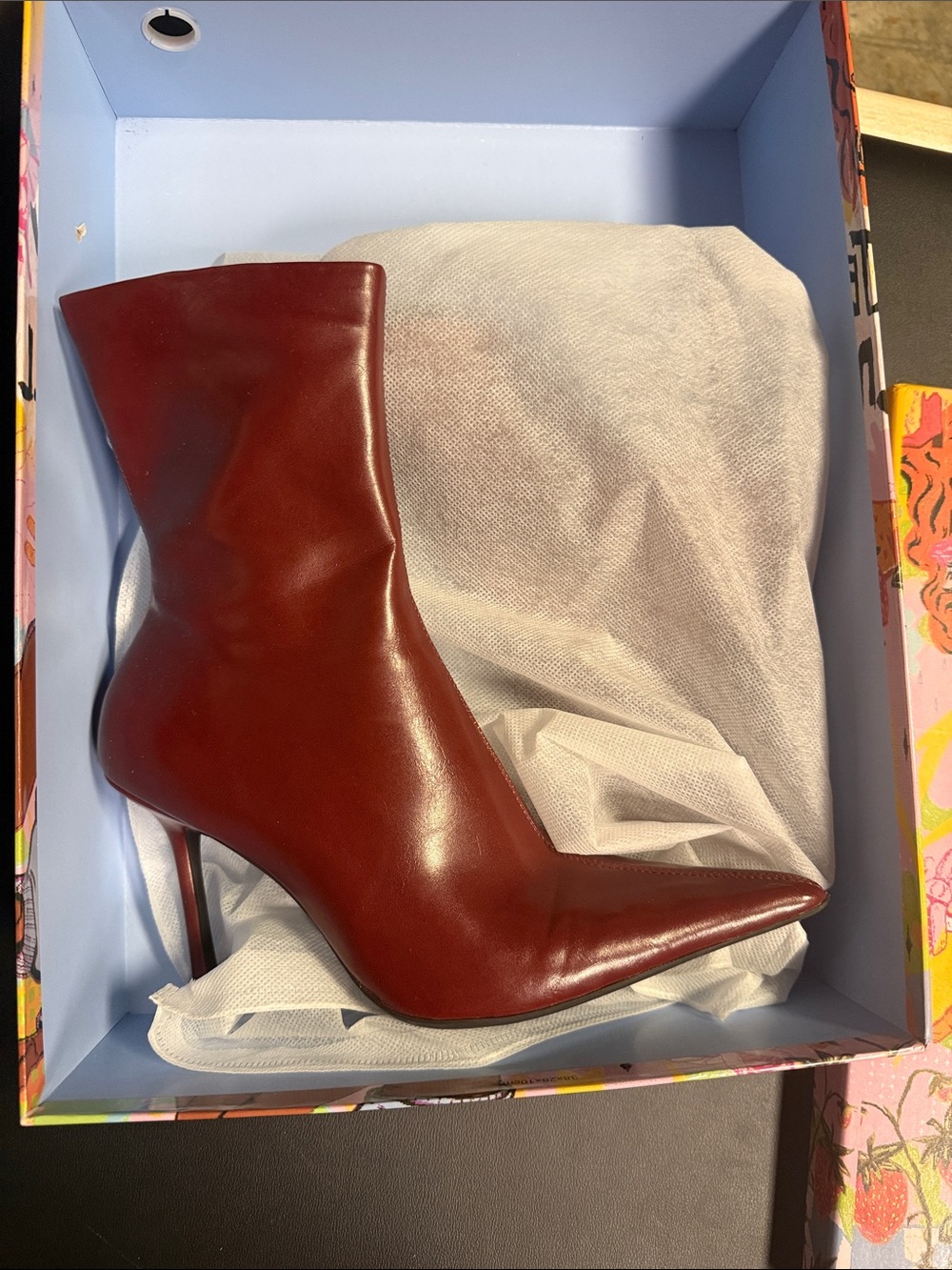 Jeffrey Campbell Burgundy Pointed Stiletto Ankle Boot
